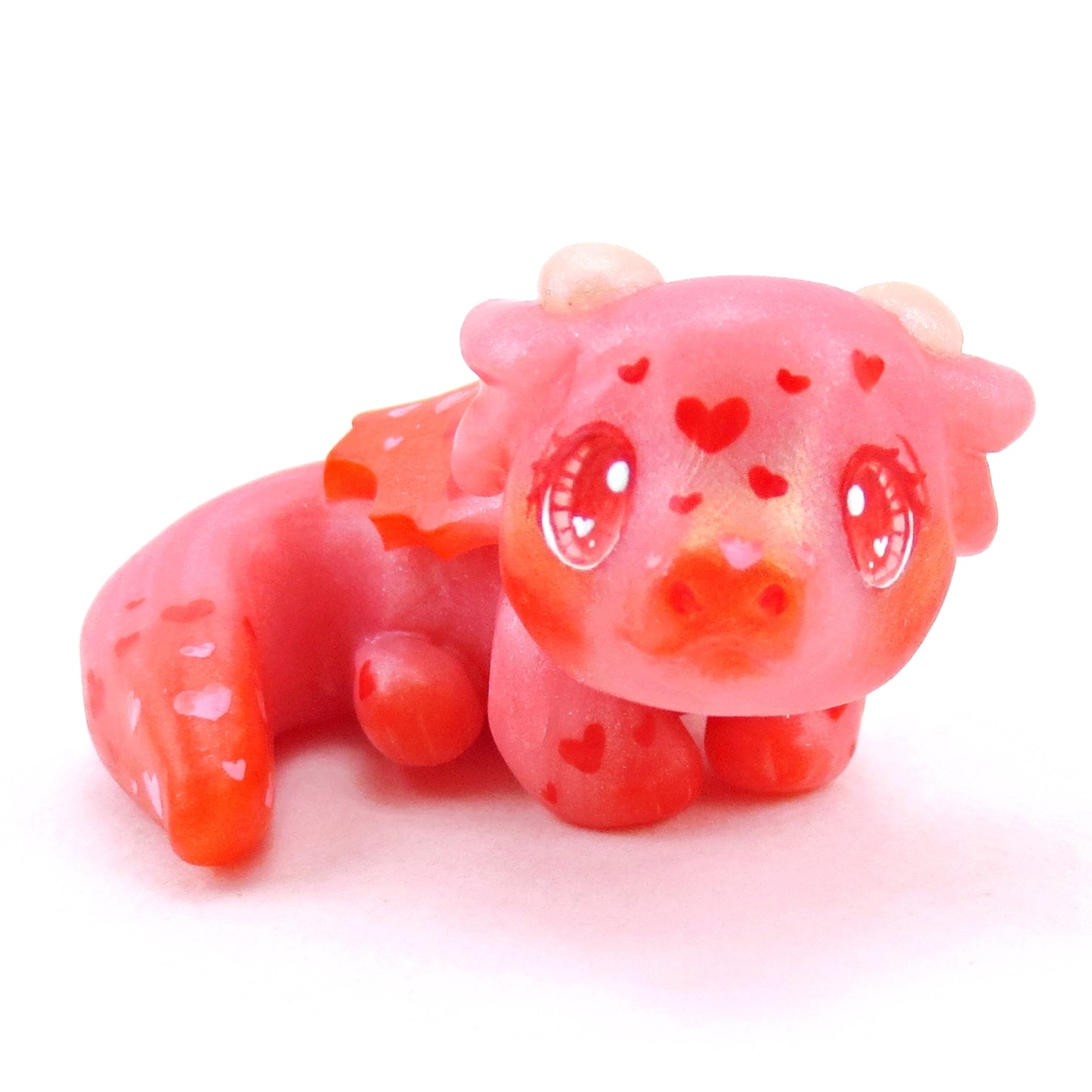 Valentine Heart Baby Dragon Figurine - Polymer Clay Valentine Collection