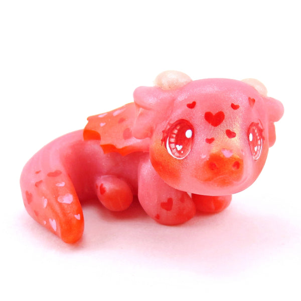 Valentine Heart Baby Dragon Figurine - Polymer Clay Valentine Collection
