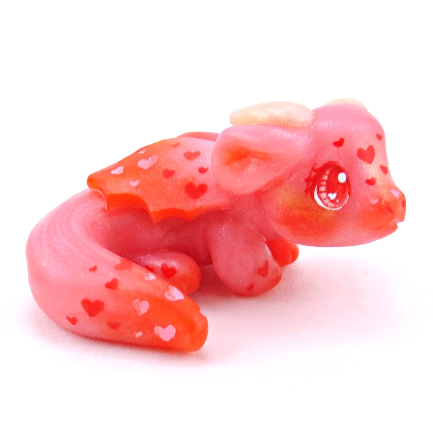 Valentine Heart Baby Dragon Figurine - Polymer Clay Valentine Collection