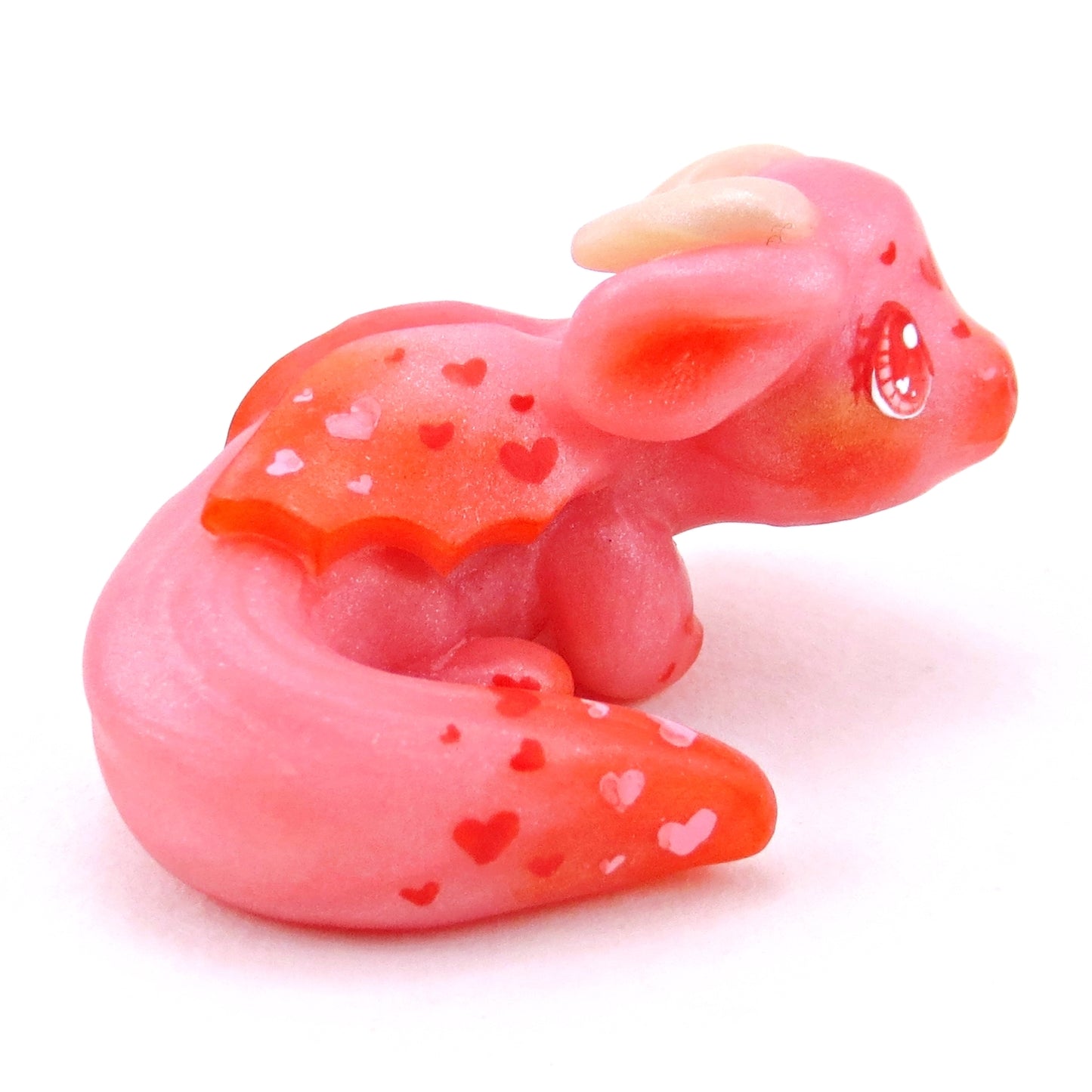 Valentine Heart Baby Dragon Figurine - Polymer Clay Valentine Collection