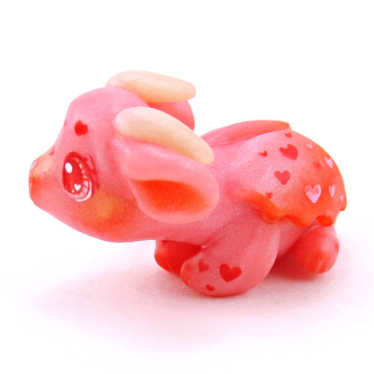 Valentine Heart Baby Dragon Figurine - Polymer Clay Valentine Collection