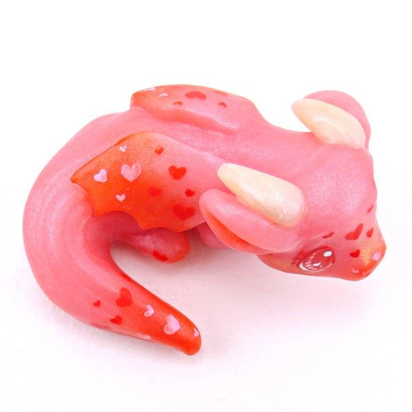 Valentine Heart Baby Dragon Figurine - Polymer Clay Valentine Collection