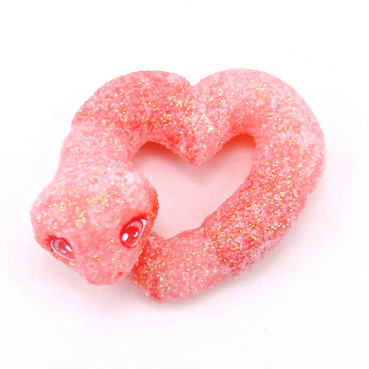 Heart-Shaped "Gummy Snake" Figurine - Polymer Clay Valentine Collection