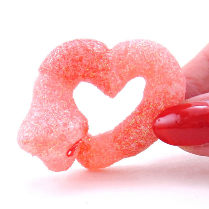 Heart-Shaped "Gummy Snake" Figurine - Polymer Clay Valentine Collection