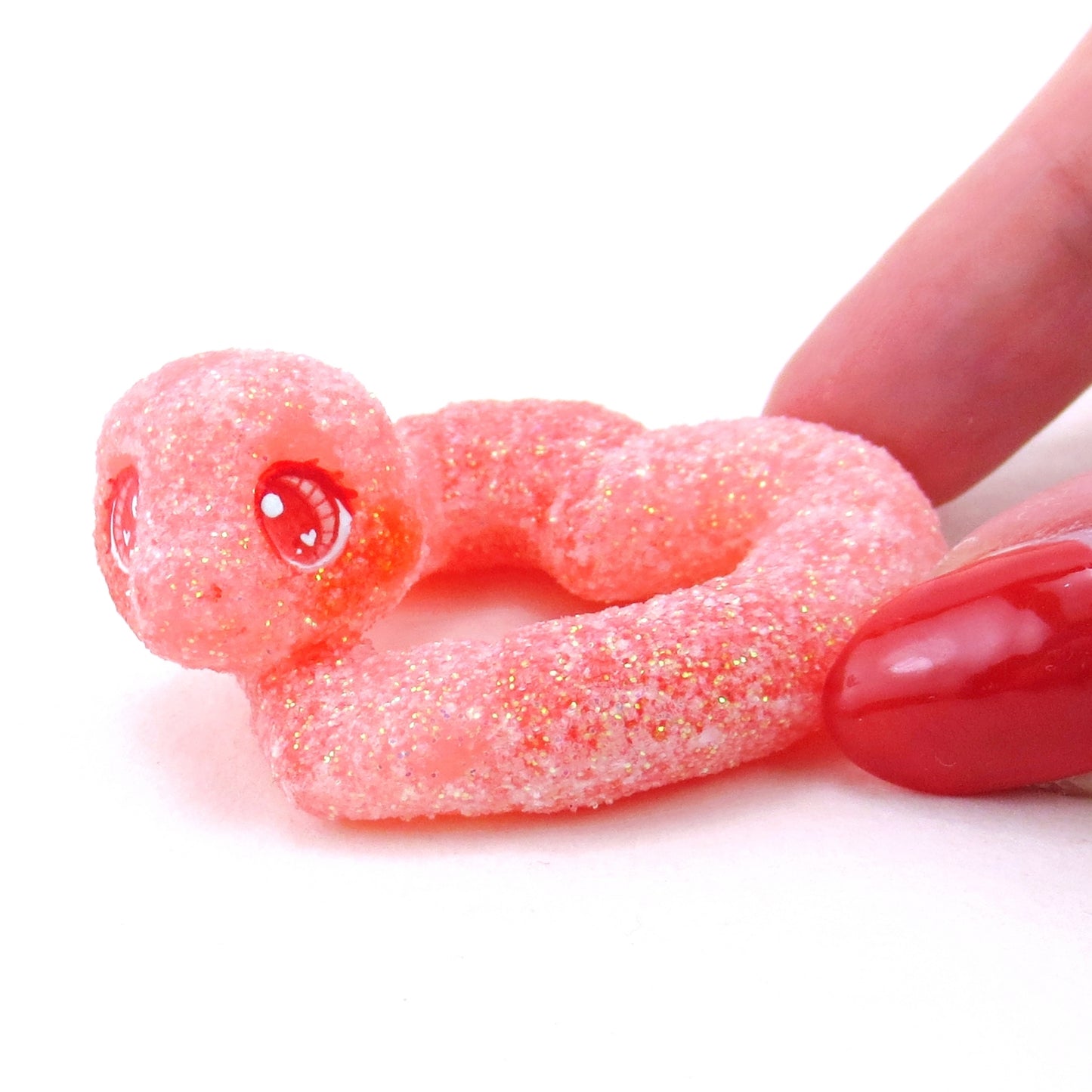 Heart-Shaped "Gummy Snake" Figurine - Polymer Clay Valentine Collection