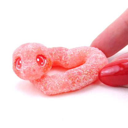 Heart-Shaped "Gummy Snake" Figurine - Polymer Clay Valentine Collection