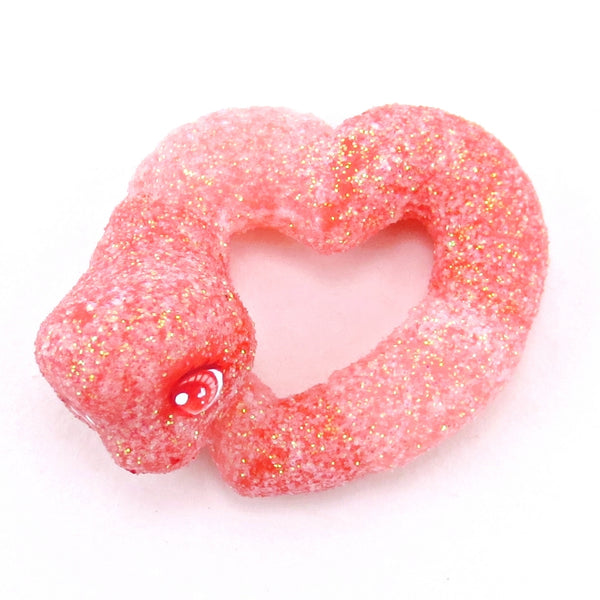 Heart-Shaped "Gummy Snake" Figurine - Polymer Clay Valentine Collection