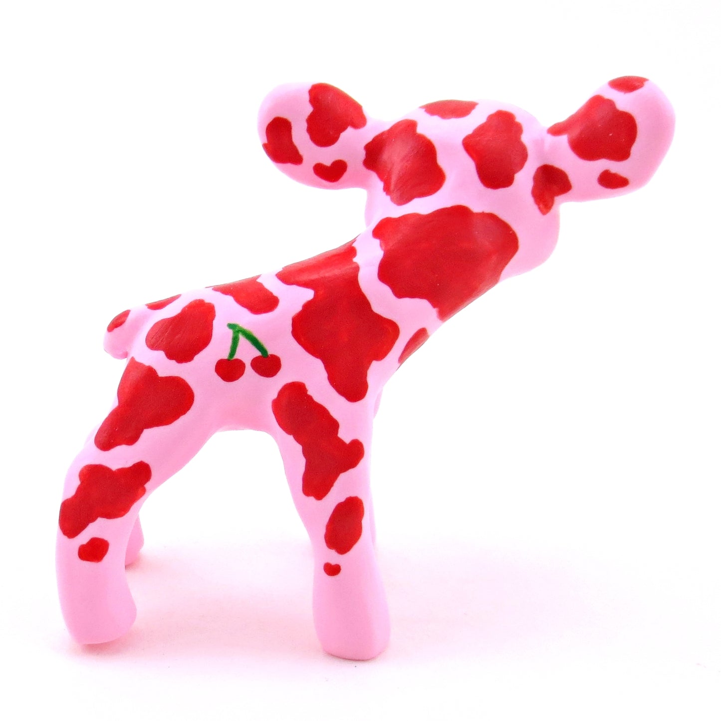 Cherry Cow Figurine - Polymer Clay Spring Collection