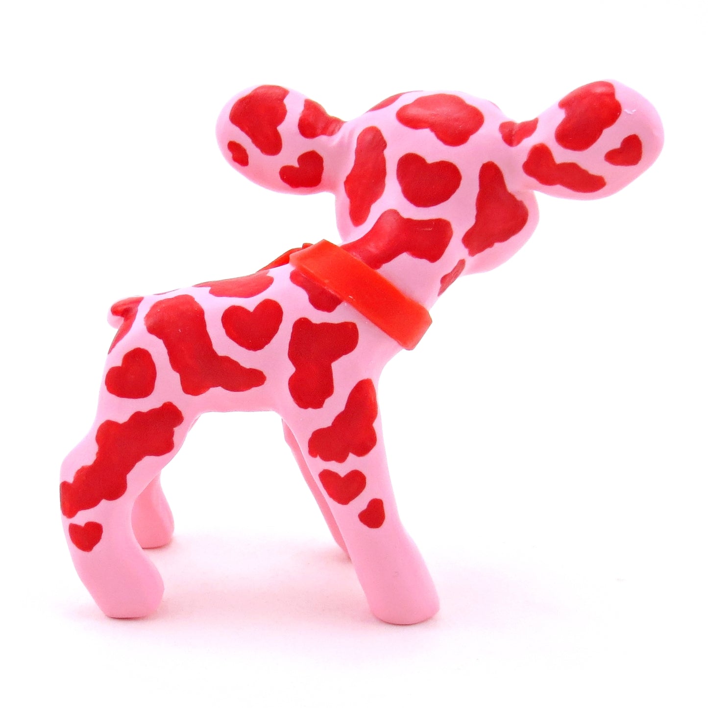 Heart Cow Figurine - Polymer Clay Valentine Collection