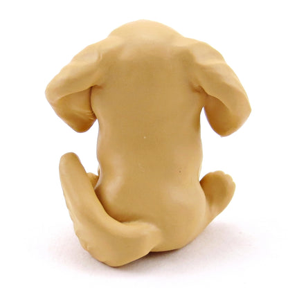 Golden Retriever Puppy Dog with a "Be Mine" Valentine Figurine - Polymer Clay Valentine Collection