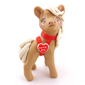 "Cutie Pie" Valentine Palomino Pony Figurine - Polymer Clay Valentine Collection