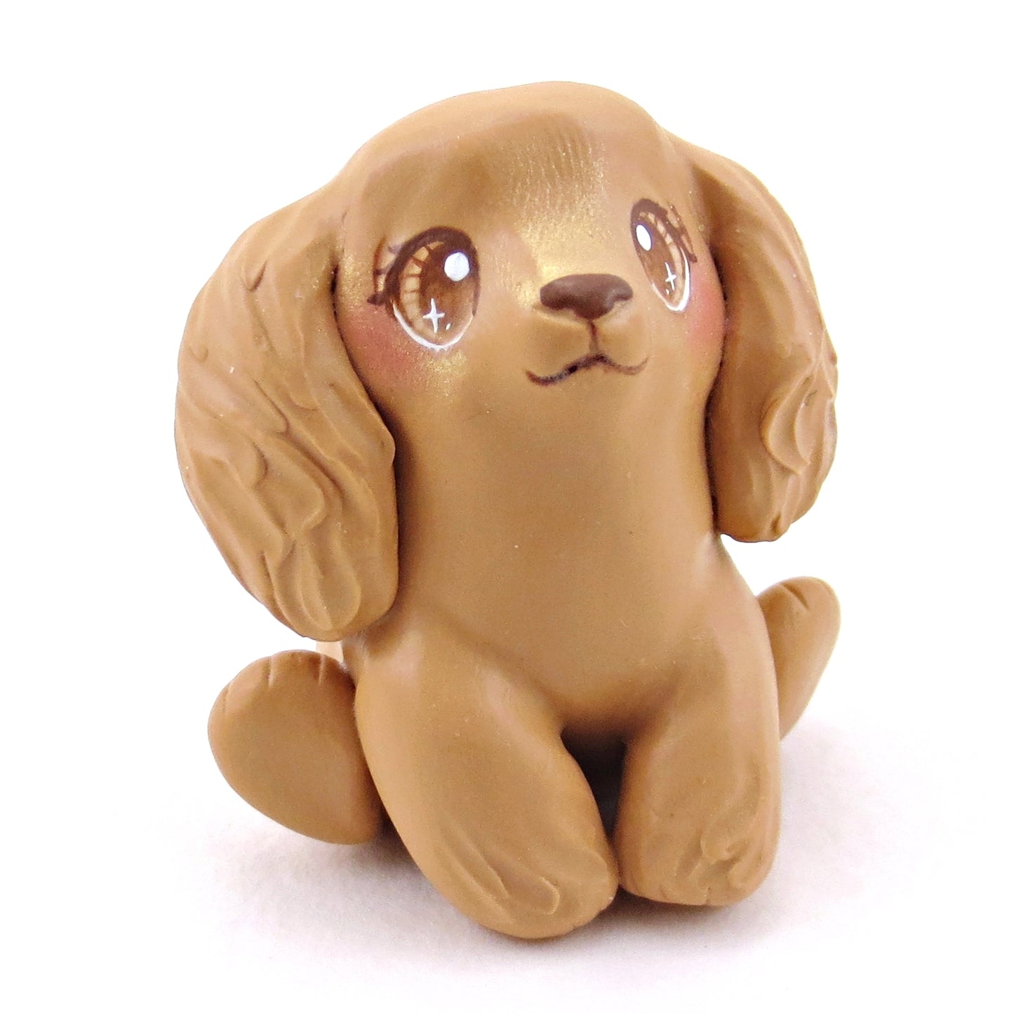 Cocker Spaniel Puppy Dog Figurine - Polymer Clay Winter Collection