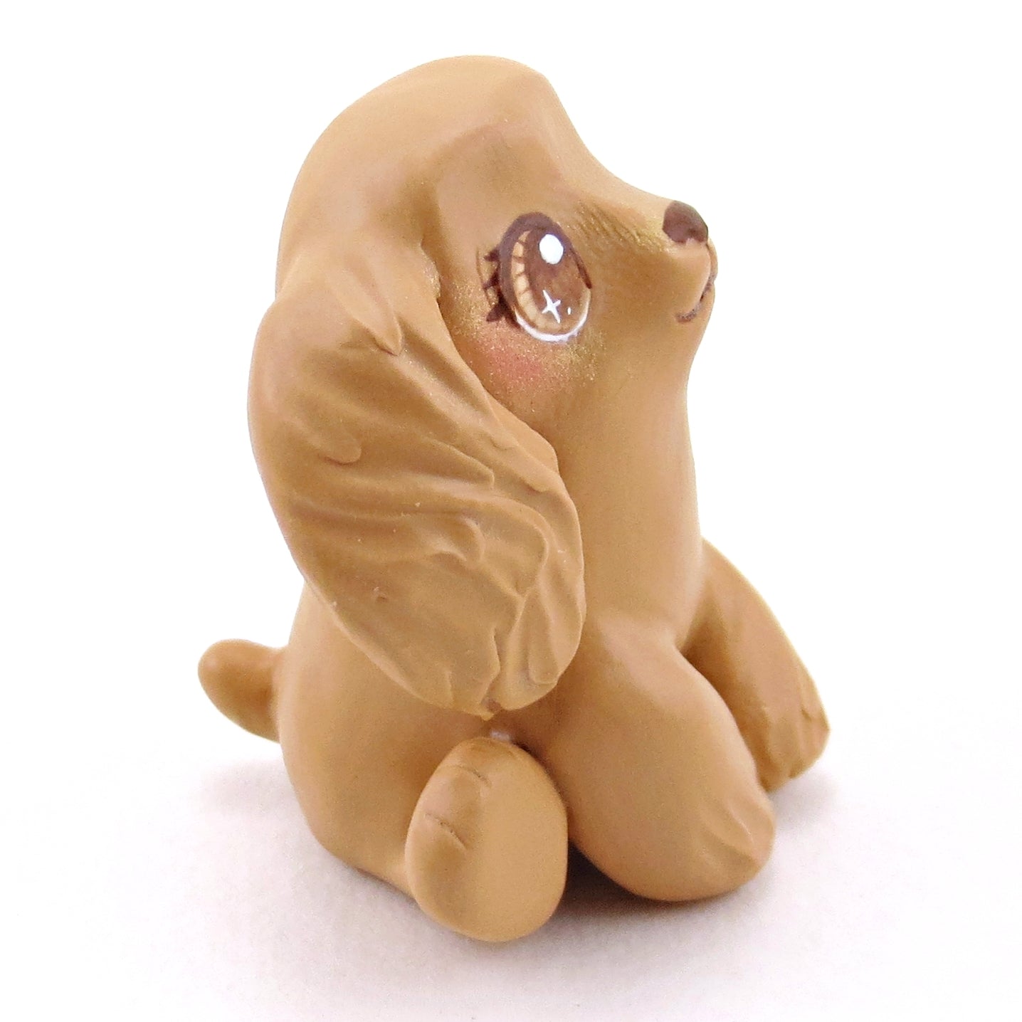 Cocker Spaniel Puppy Dog Figurine - Polymer Clay Winter Collection