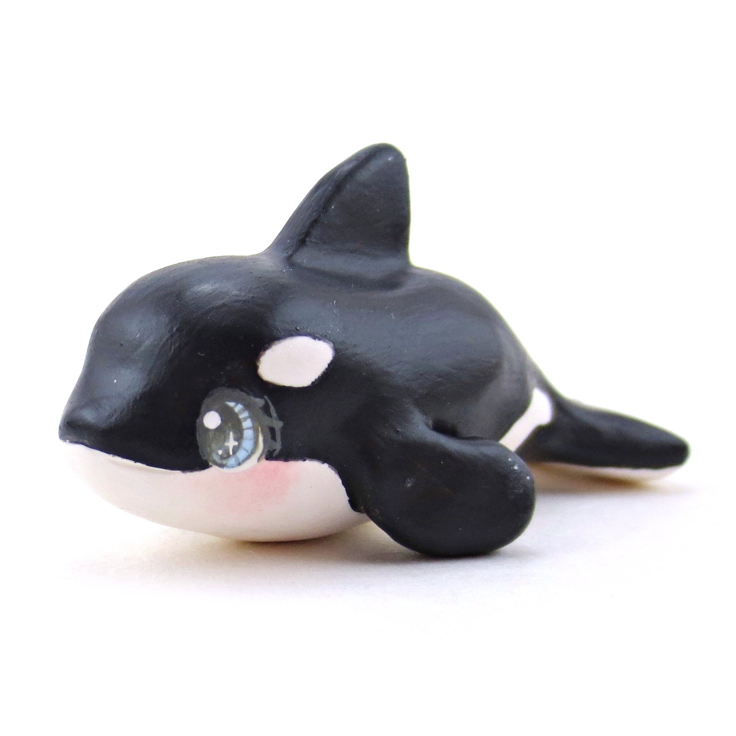 Blue-Eyed Orca Figurine - Polymer Clay Winter Collection