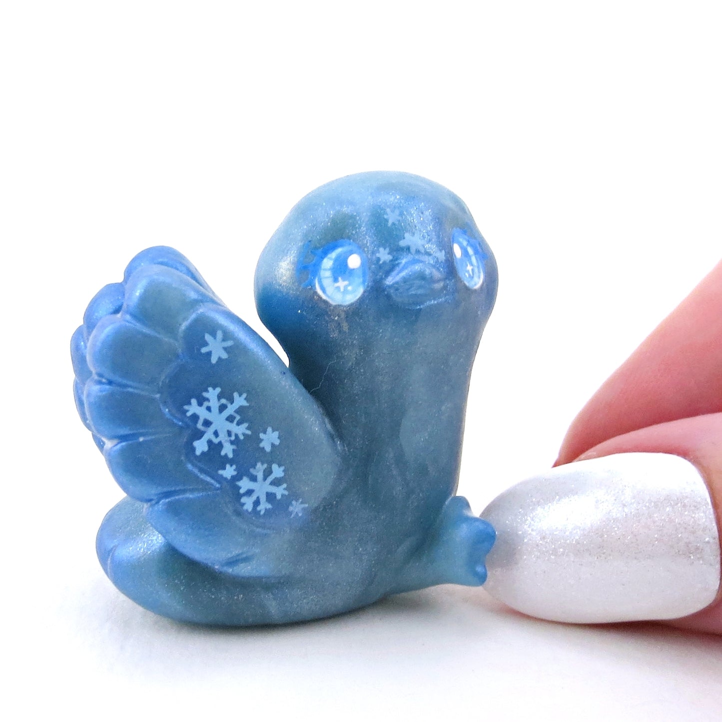 Ice Phoenix Figurine - Polymer Clay Winter Collection