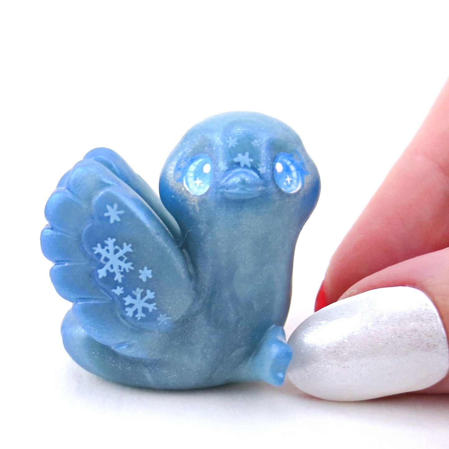 Ice Phoenix Figurine - Polymer Clay Winter Collection