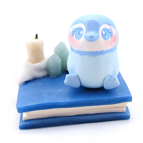 Baby Blue Penguin "Winter Familiars" Figurine - Polymer Clay Winter Collection