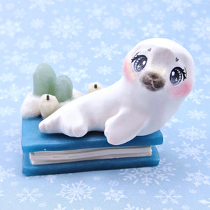 Baby Seal "Winter Familiars" Figurine - Polymer Clay Winter Collection