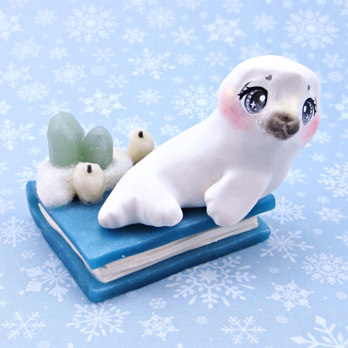 Baby Seal "Winter Familiars" Figurine - Polymer Clay Winter Collection