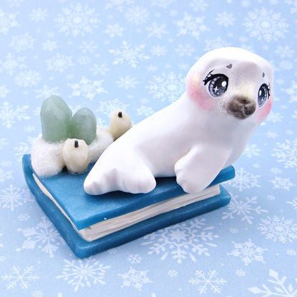 Baby Seal "Winter Familiars" Figurine - Polymer Clay Winter Collection