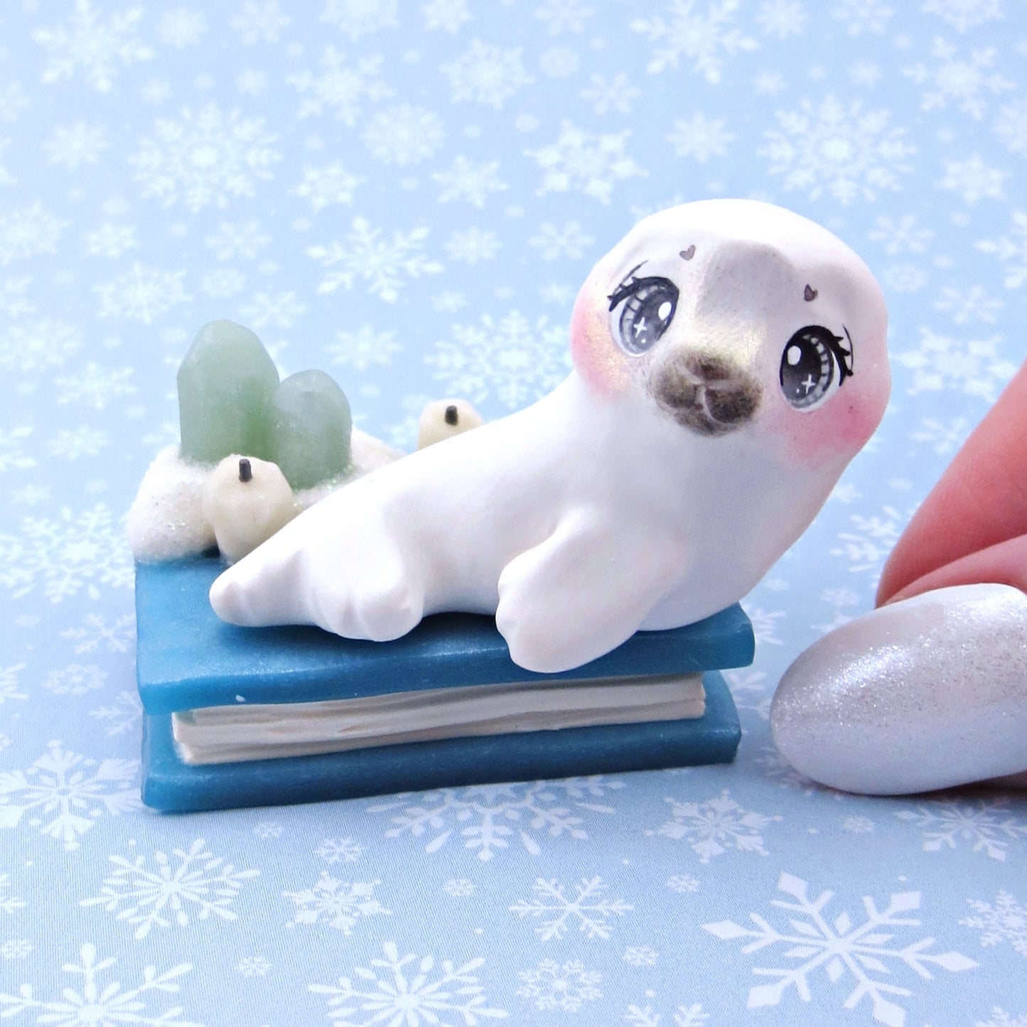 Baby Seal "Winter Familiars" Figurine - Polymer Clay Winter Collection