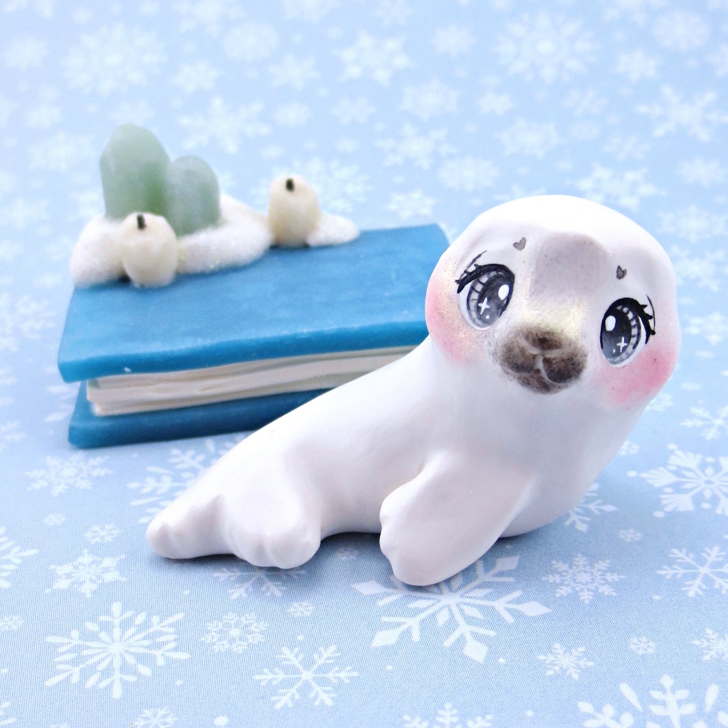 Baby Seal "Winter Familiars" Figurine - Polymer Clay Winter Collection