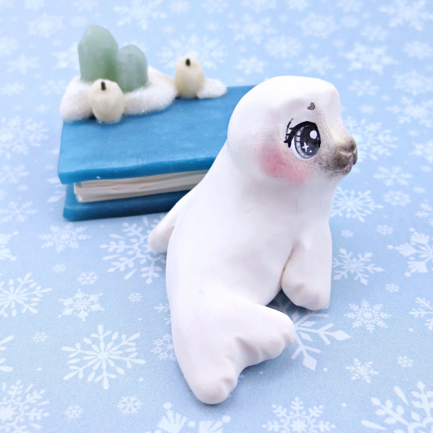 Baby Seal "Winter Familiars" Figurine - Polymer Clay Winter Collection