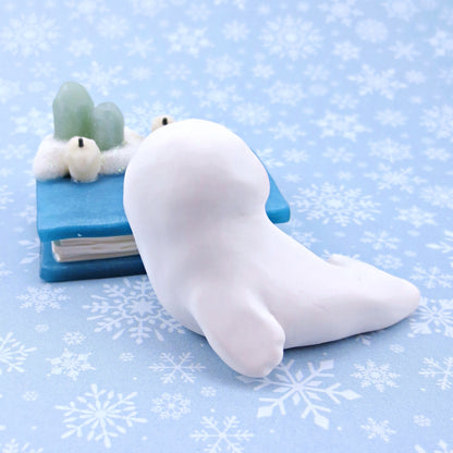 Baby Seal "Winter Familiars" Figurine - Polymer Clay Winter Collection