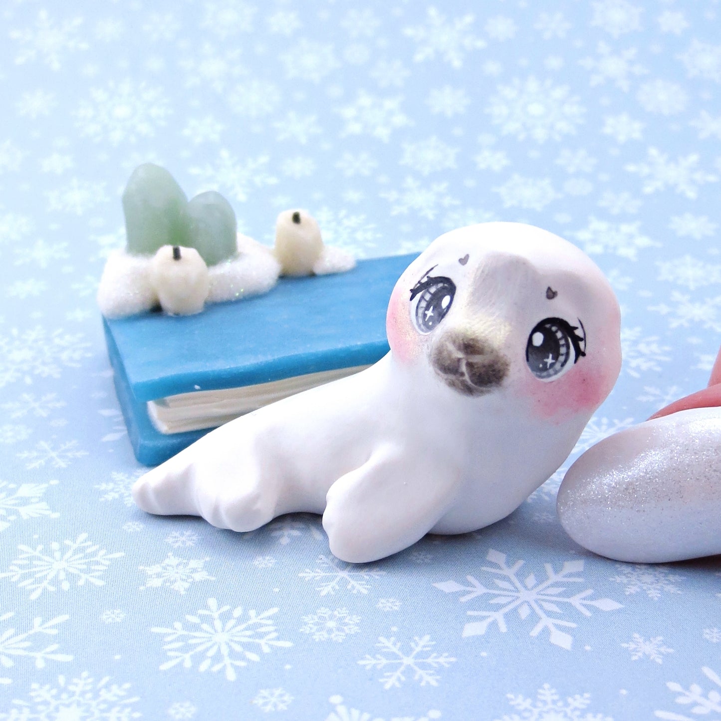 Baby Seal "Winter Familiars" Figurine - Polymer Clay Winter Collection