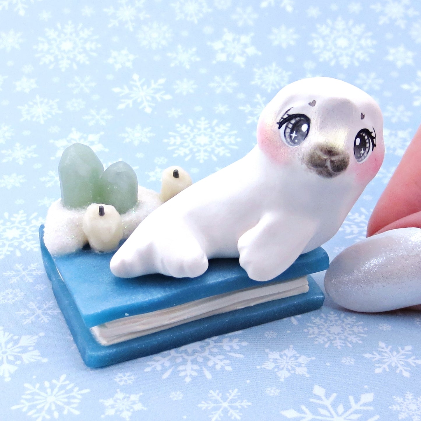 Baby Seal "Winter Familiars" Figurine - Polymer Clay Winter Collection