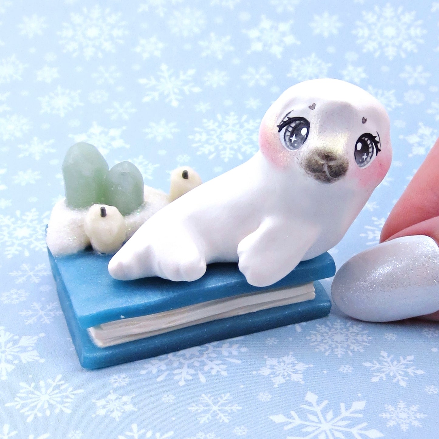 Baby Seal "Winter Familiars" Figurine - Polymer Clay Winter Collection