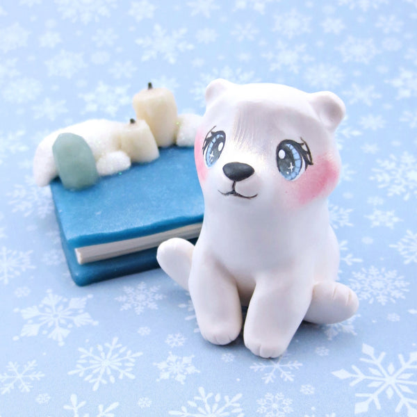 Polar Bear "Winter Familiars" Figurine - Polymer Clay Winter Collection