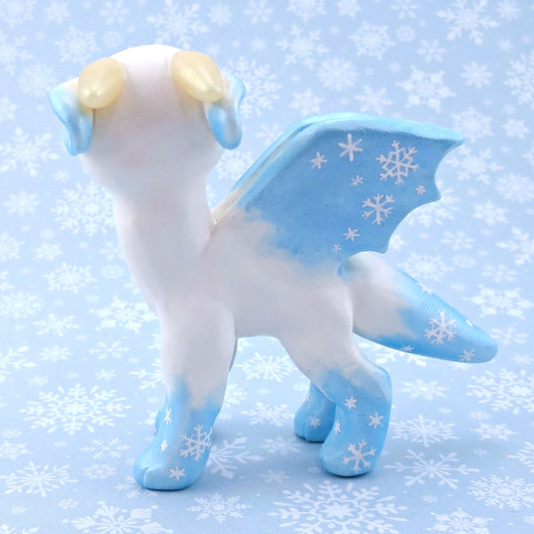 Snowflake Dragon Figurine - Polymer Clay Winter Collection