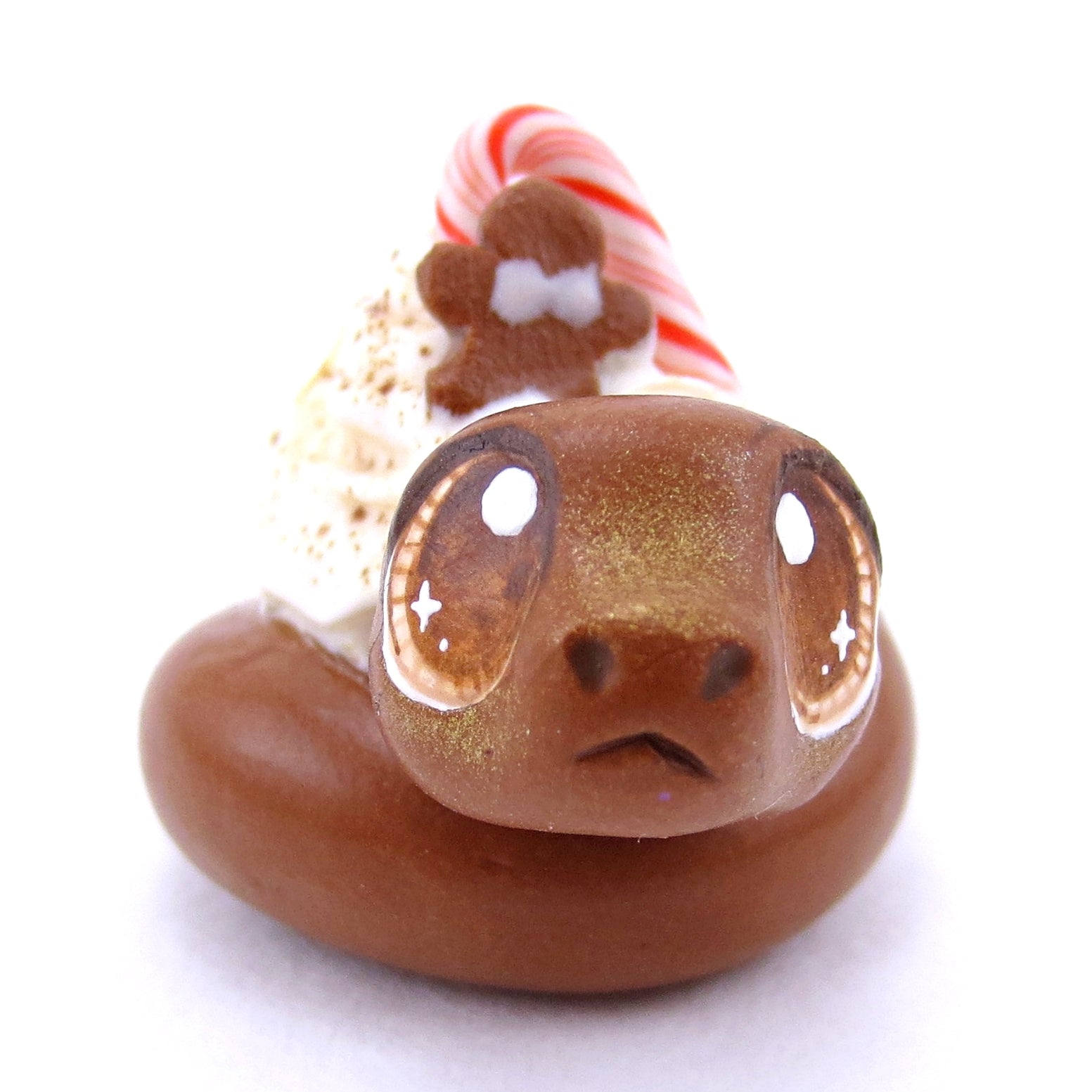 Gingerbread Latte Snake Figurine - Polymer Clay Christmas Animals ...