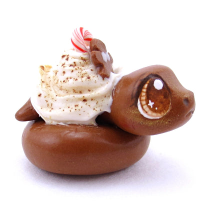 Gingerbread Latte Snake Figurine - Polymer Clay Christmas Animals