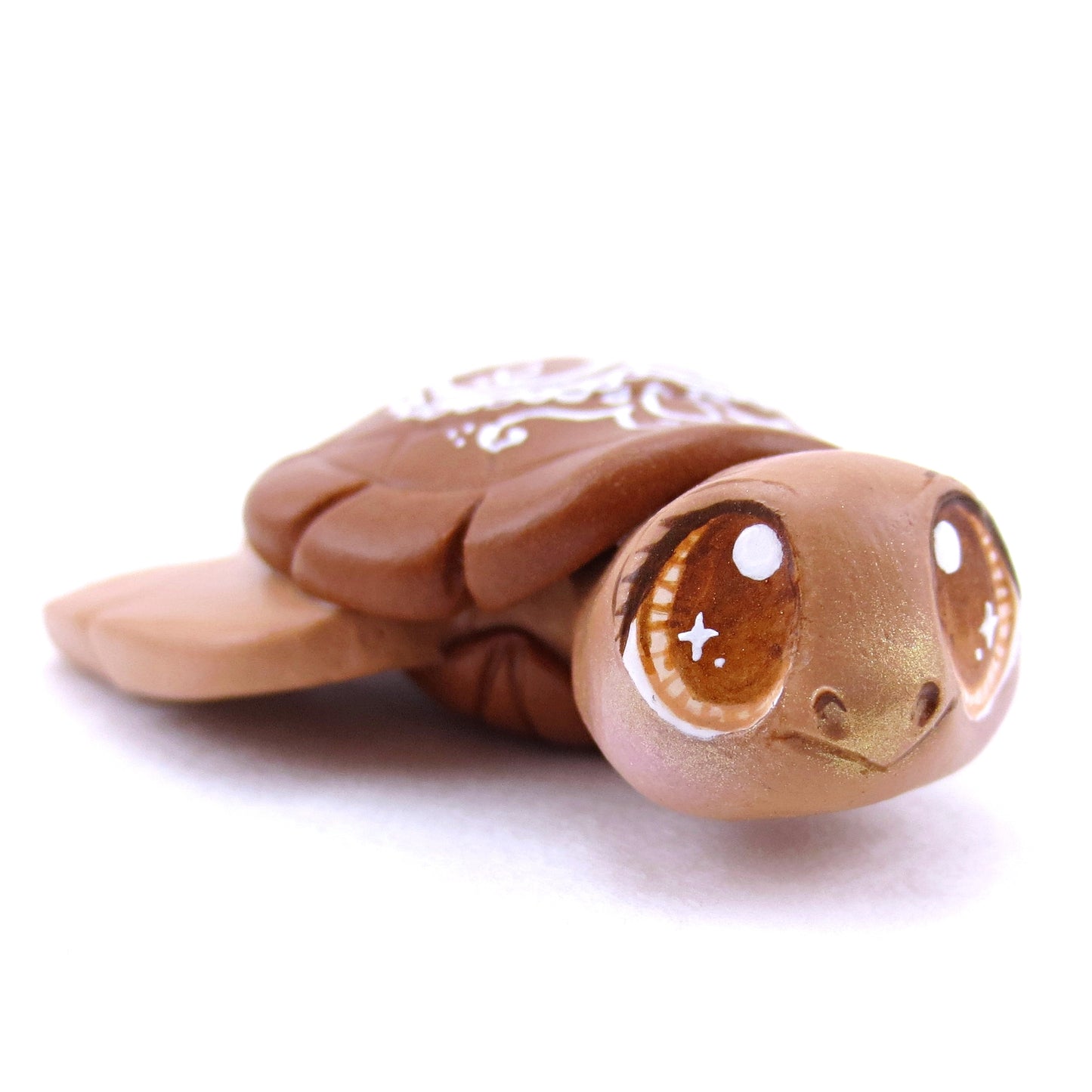 Gingerbread Turtle Figurine - Polymer Clay Christmas Animals