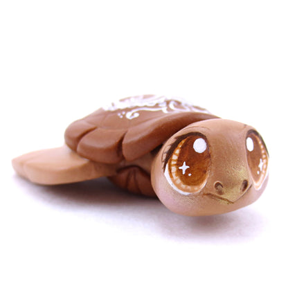 Gingerbread Turtle Figurine - Polymer Clay Christmas Animals