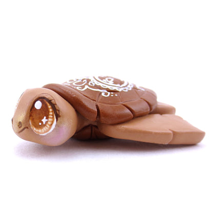 Gingerbread Turtle Figurine - Polymer Clay Christmas Animals