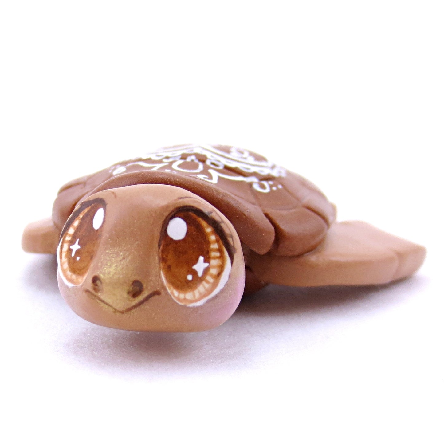 Gingerbread Turtle Figurine - Polymer Clay Christmas Animals