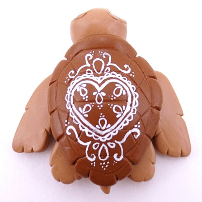 Gingerbread Turtle Figurine - Polymer Clay Christmas Animals