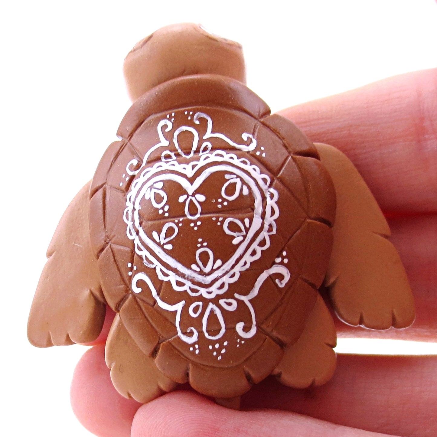 Gingerbread Turtle Figurine - Polymer Clay Christmas Animals