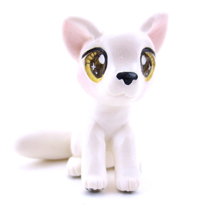 Arctic Fox Figurine - Polymer Clay Christmas Animals