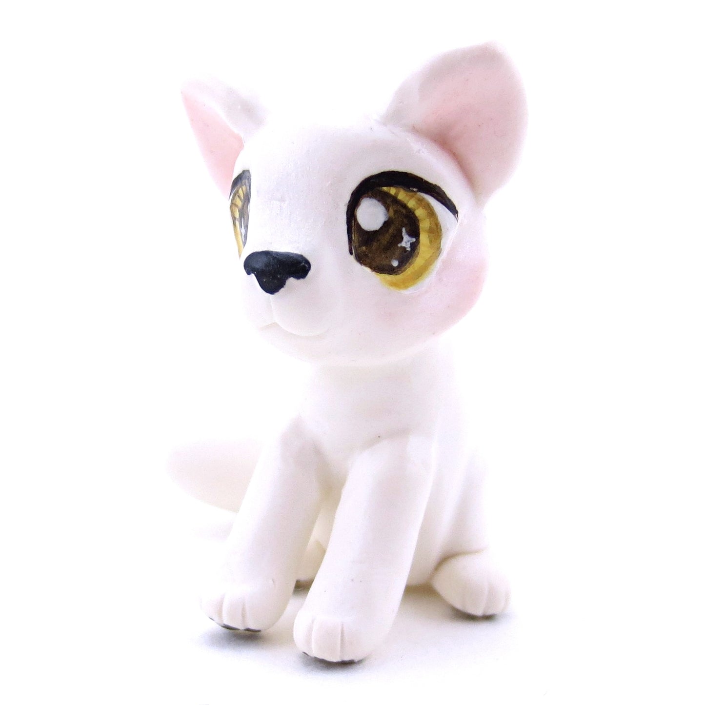 Arctic Fox Figurine - Polymer Clay Christmas Animals