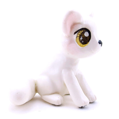 Arctic Fox Figurine - Polymer Clay Christmas Animals