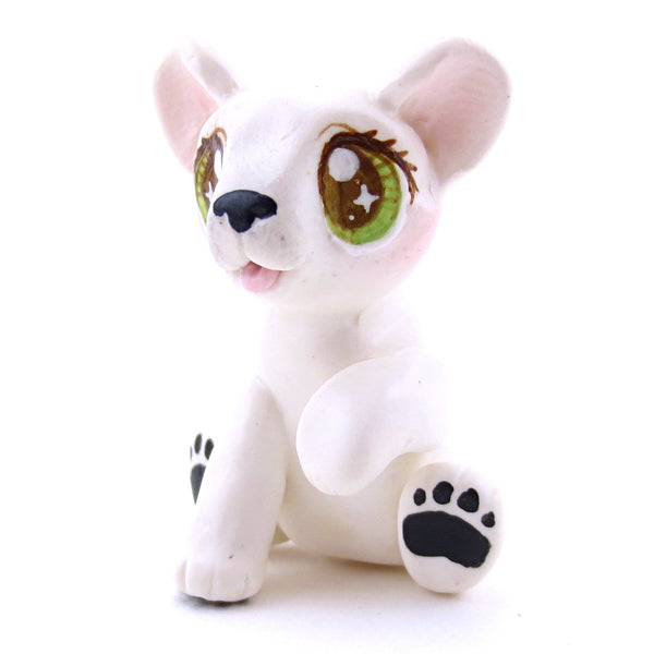 Polar Bear with Hazel Eyes Figurine - Polymer Clay Christmas Animals