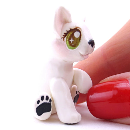 Polar Bear with Hazel Eyes Figurine - Polymer Clay Christmas Animals