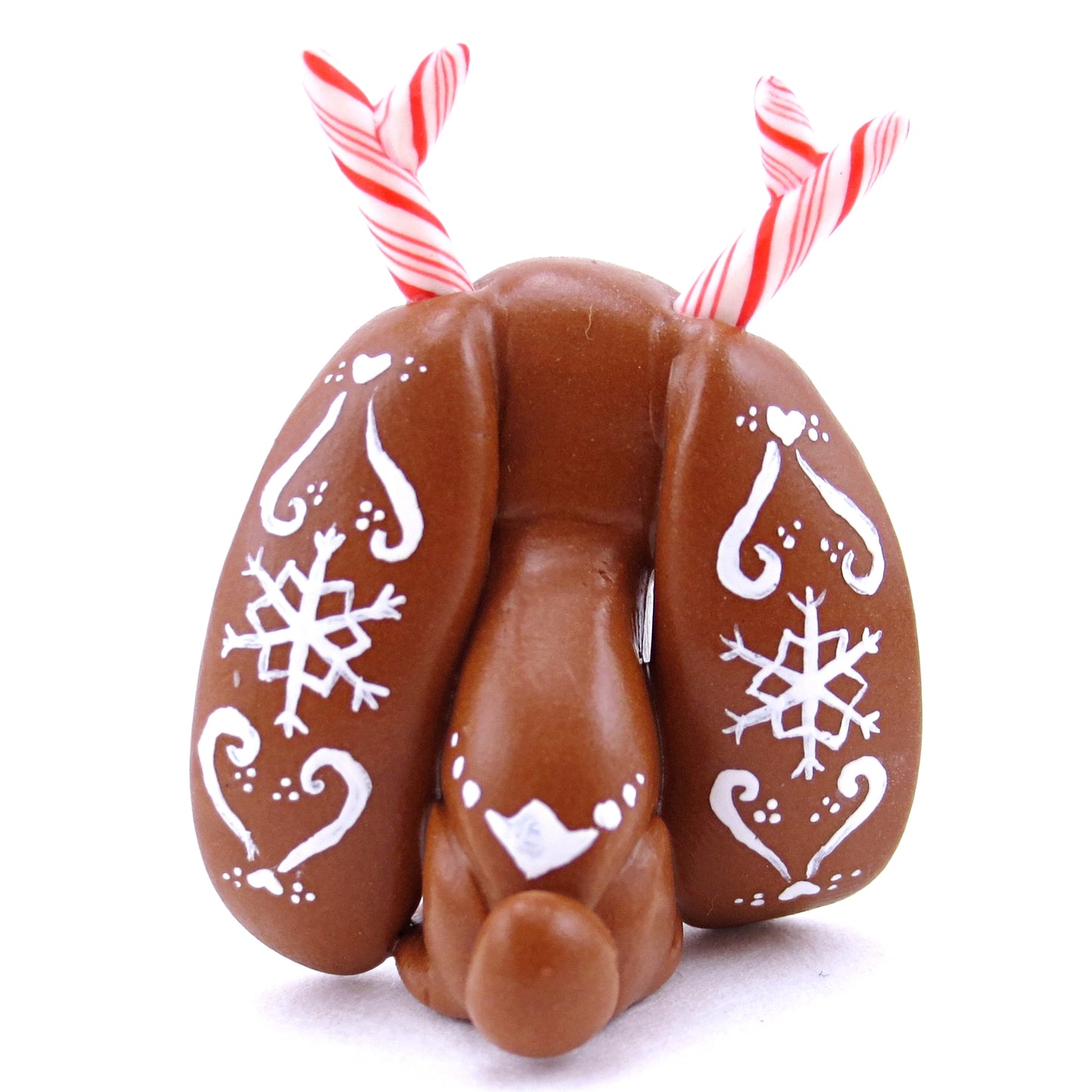 Gingerbread Jackalope Bunny Figurine - Polymer Clay Christmas Animals