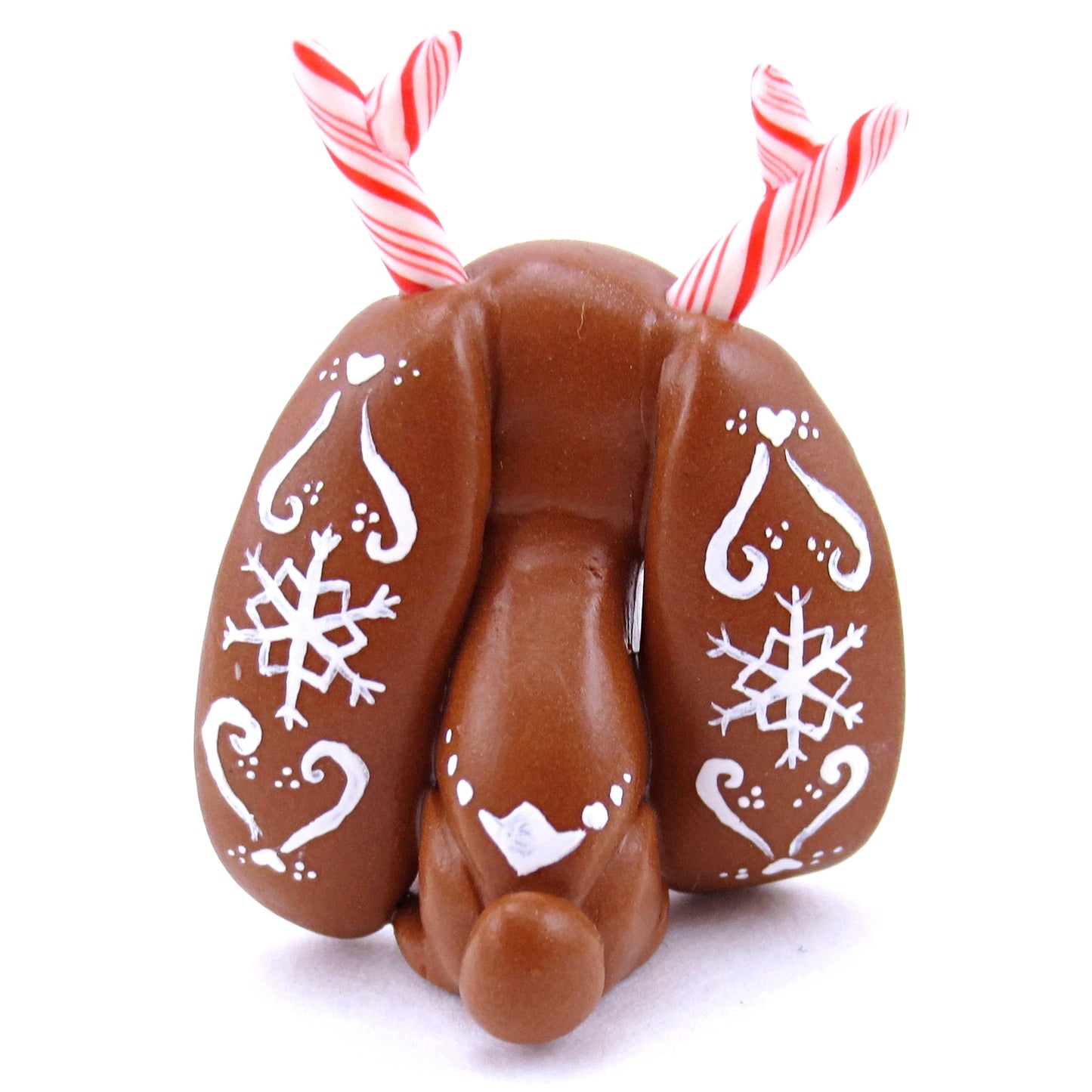 Gingerbread Jackalope Bunny Figurine - Polymer Clay Christmas Animals