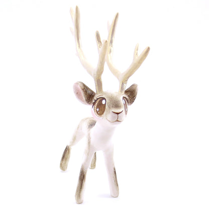 Big-Antlered Reindeer Figurine - Polymer Clay Christmas Animals