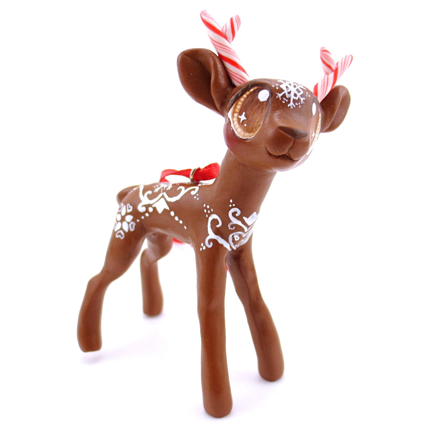 Gingerbread Reindeer Ornament - Polymer Clay Christmas Animals